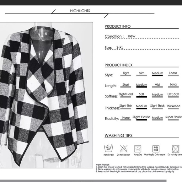 REDUCED! Plaid Cascade Open Waterfall Cardigan - Picture 7 of 8